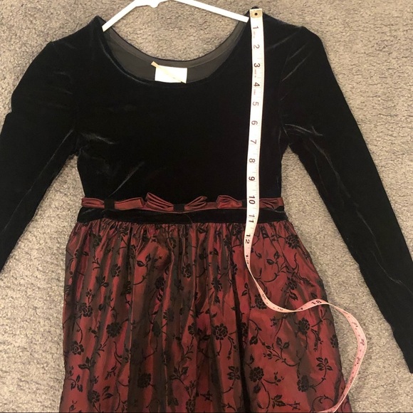 BONNIE JEAN GIRLS DRESS VINTAGE BLACK VELVET SZ 8 - Picture 8 of 9